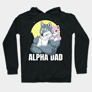 Alpha Dad With Girl Daughter Wolf Father'S Day Hoodie
